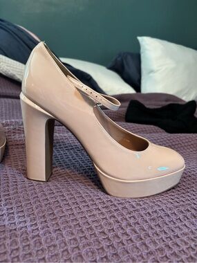Paolo Blush Patent Platform Mary Jane Heels
